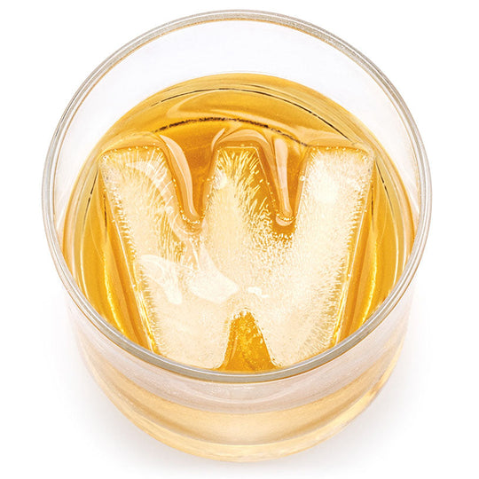 DrinksPlinks ice cube letter W in glass